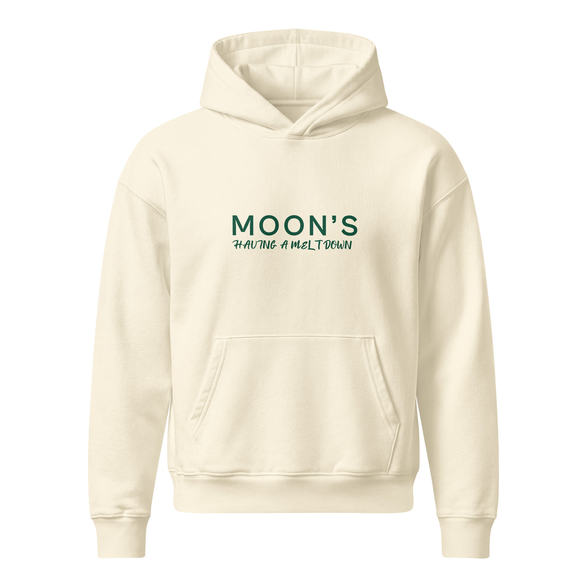 Cream Moon's Having a Meltdown hooded sweatshirt, front view