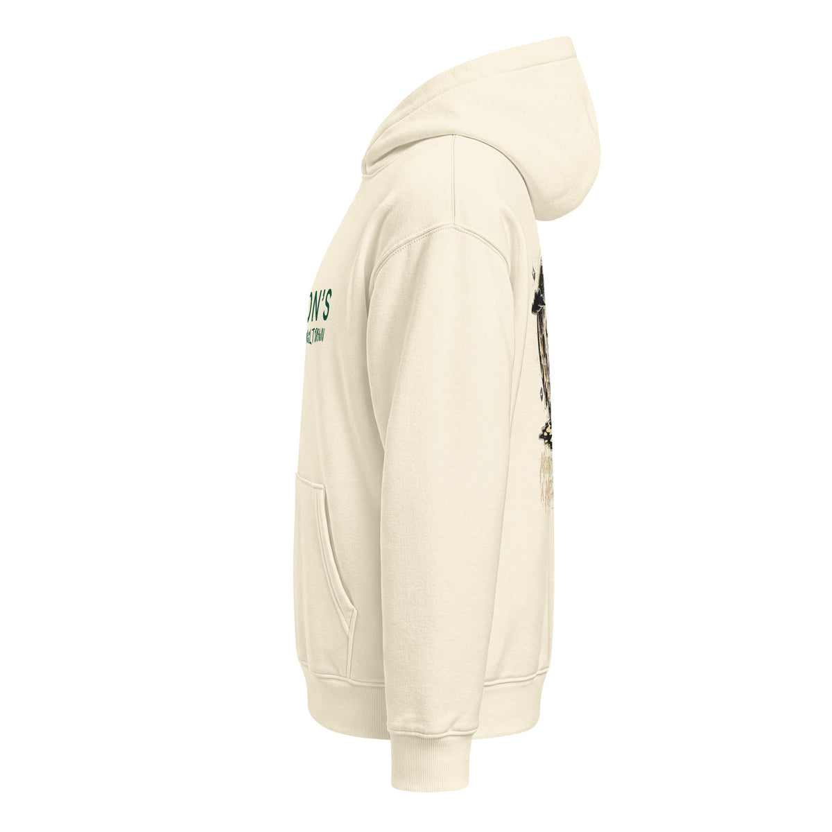 Cream Moon's Having a Meltdown hooded sweatshirt, left side view